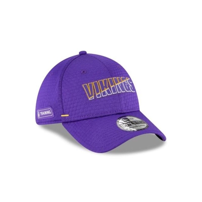 Purple Minnesota Vikings Hat - New Era NFL Official Summer Sideline 39THIRTY Stretch Fit Caps USA9365801